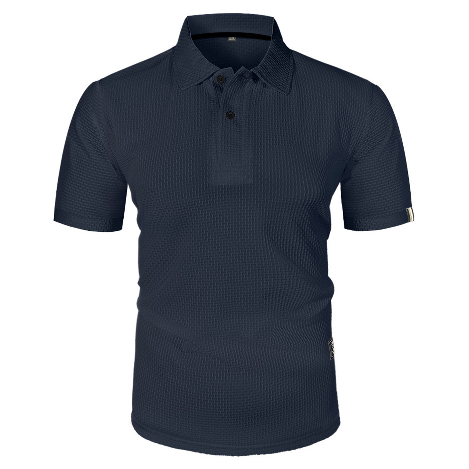 thumbnail image 2 of Camiseta informal de manga corta y color liso para hombre - Tejido ligero y transpirable - Cuello clásico para ocasiones informales de verano, 2 of 7